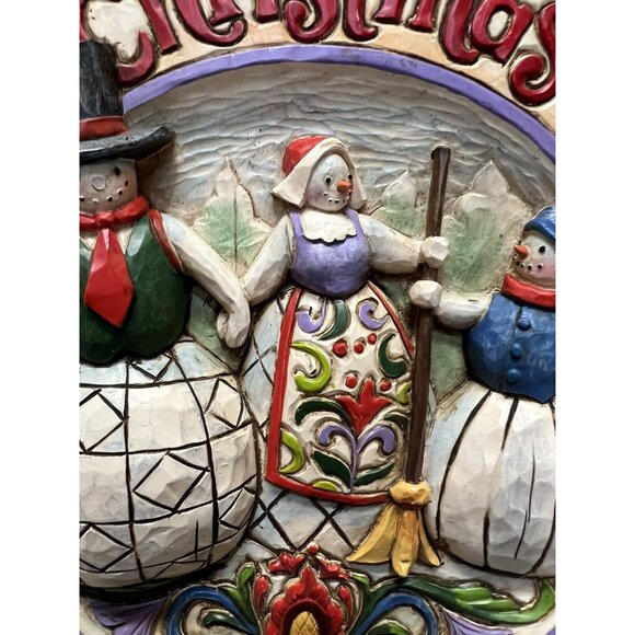 Jim Shore Snowman Family Heartwood Creek Enesco Plate 7” Christmas 2006 - Picture 6 of 9